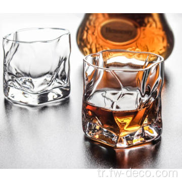 Altın jantlı kristal viski camı
